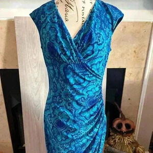 Lauren Ralph Lauren Green Label Cocktail Dress. Blue/Teal. Size 6. Preowned.